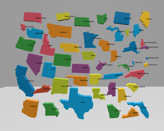 United States Of America 3d Map 3d Model 6626